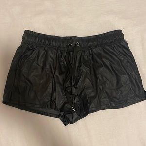 David Lerner Faux Leather Shorts